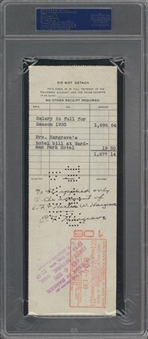 1930 Bubble Hargrave Signed New York Yankees Payroll Check (PSA/DNA)
